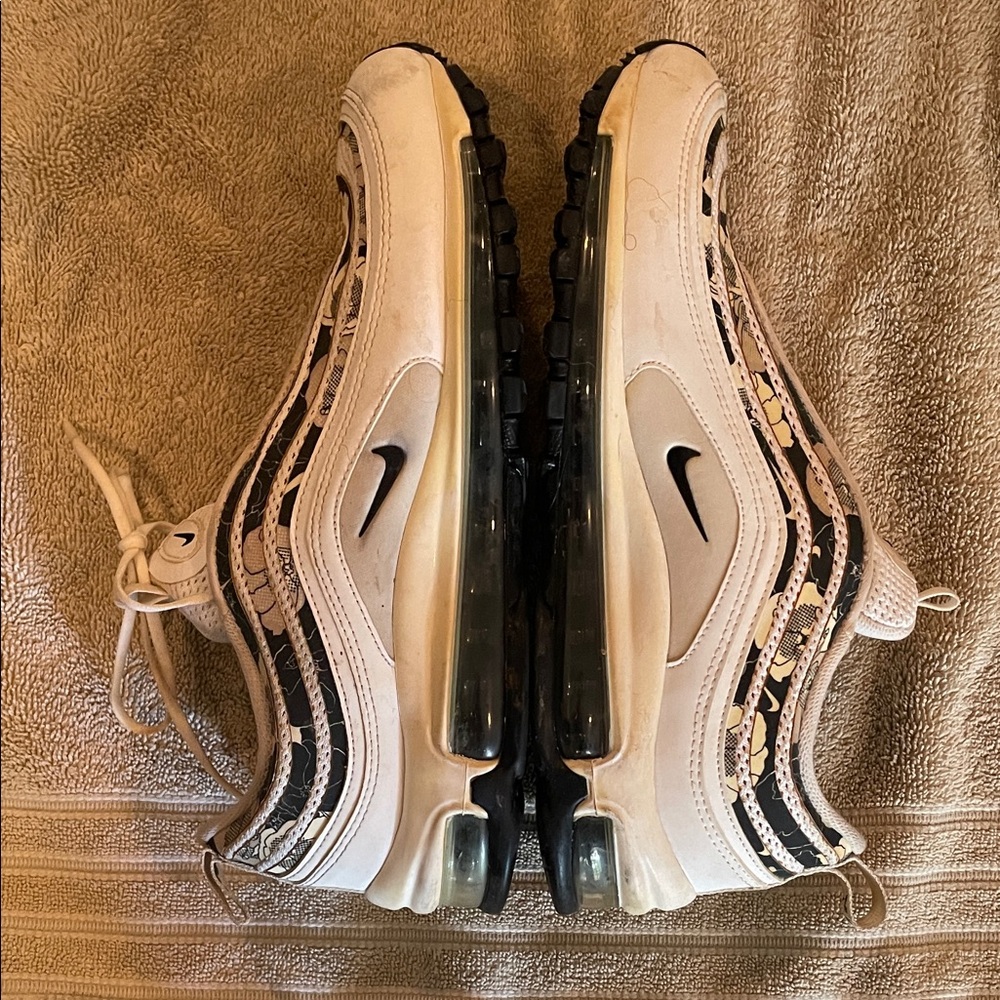 Women’s Nike Air Max 97 White and Black Patterned Sneakers